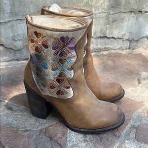 Freebird by Steven Tan Heeled Boots with Butterfly Embroidery